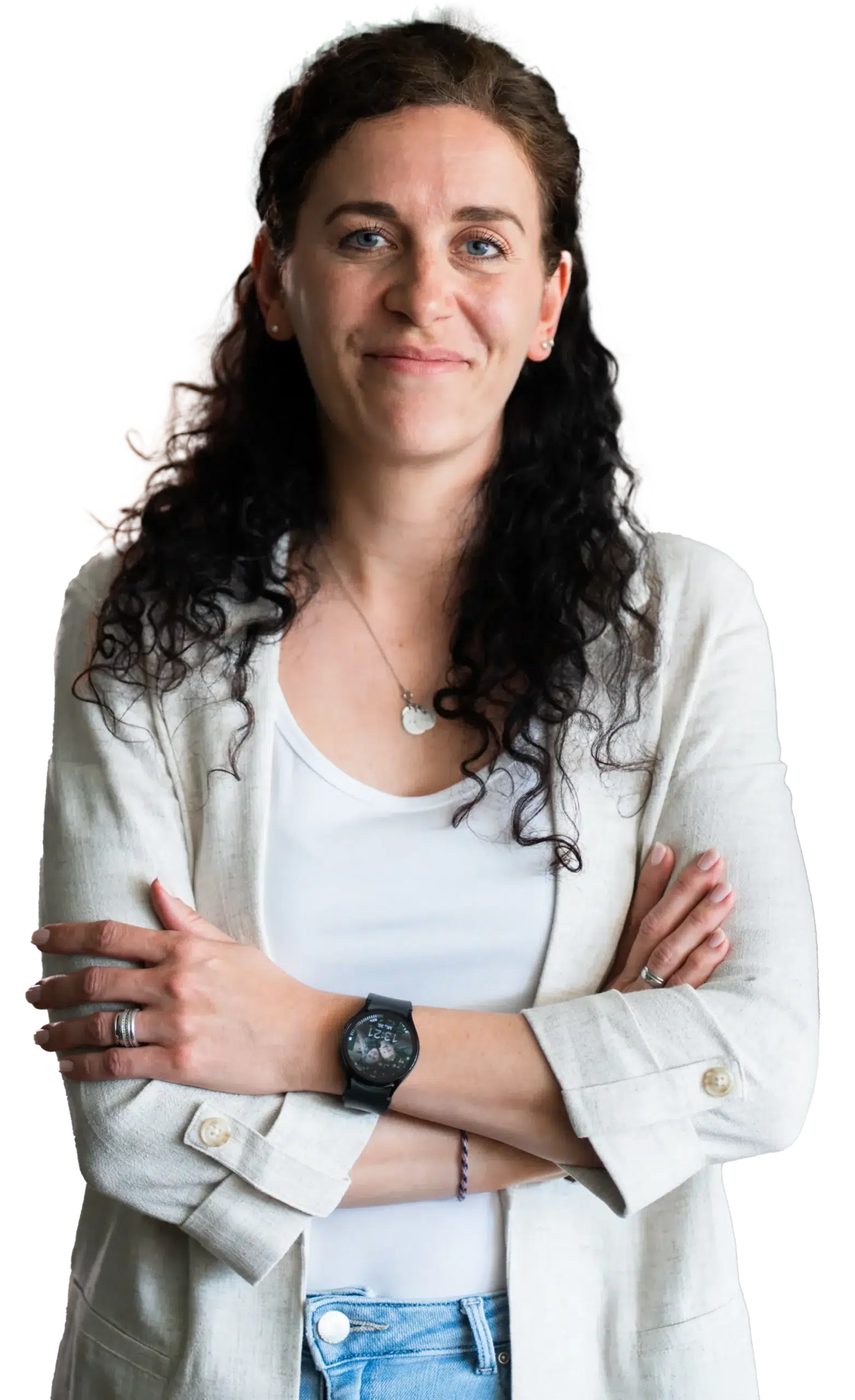 Call to action Dame ohne Hintergrund - Schmuckelement -